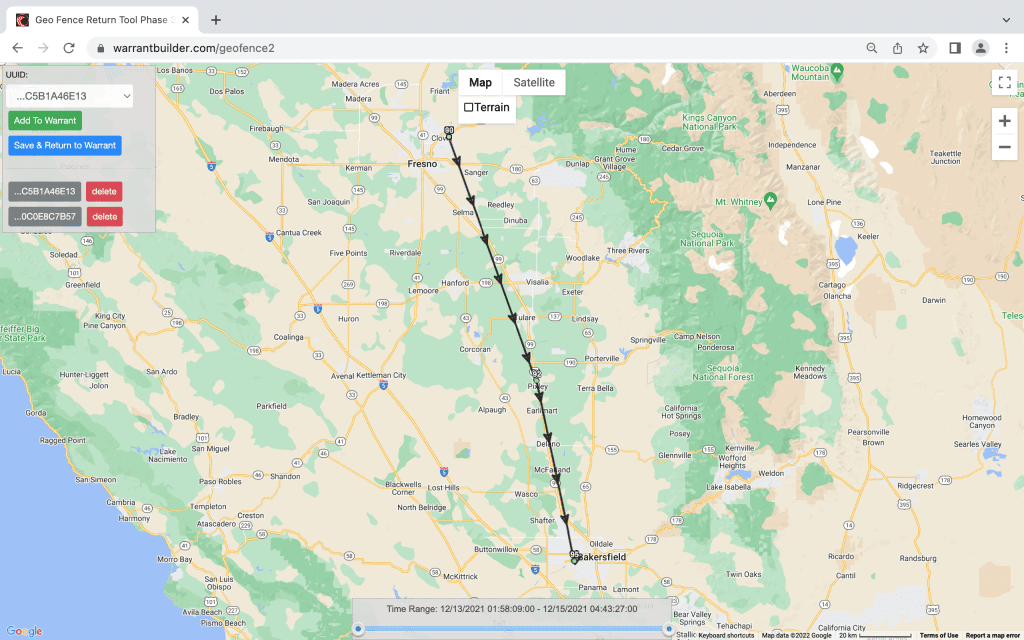 Google Geofence stage 2 warrant return map